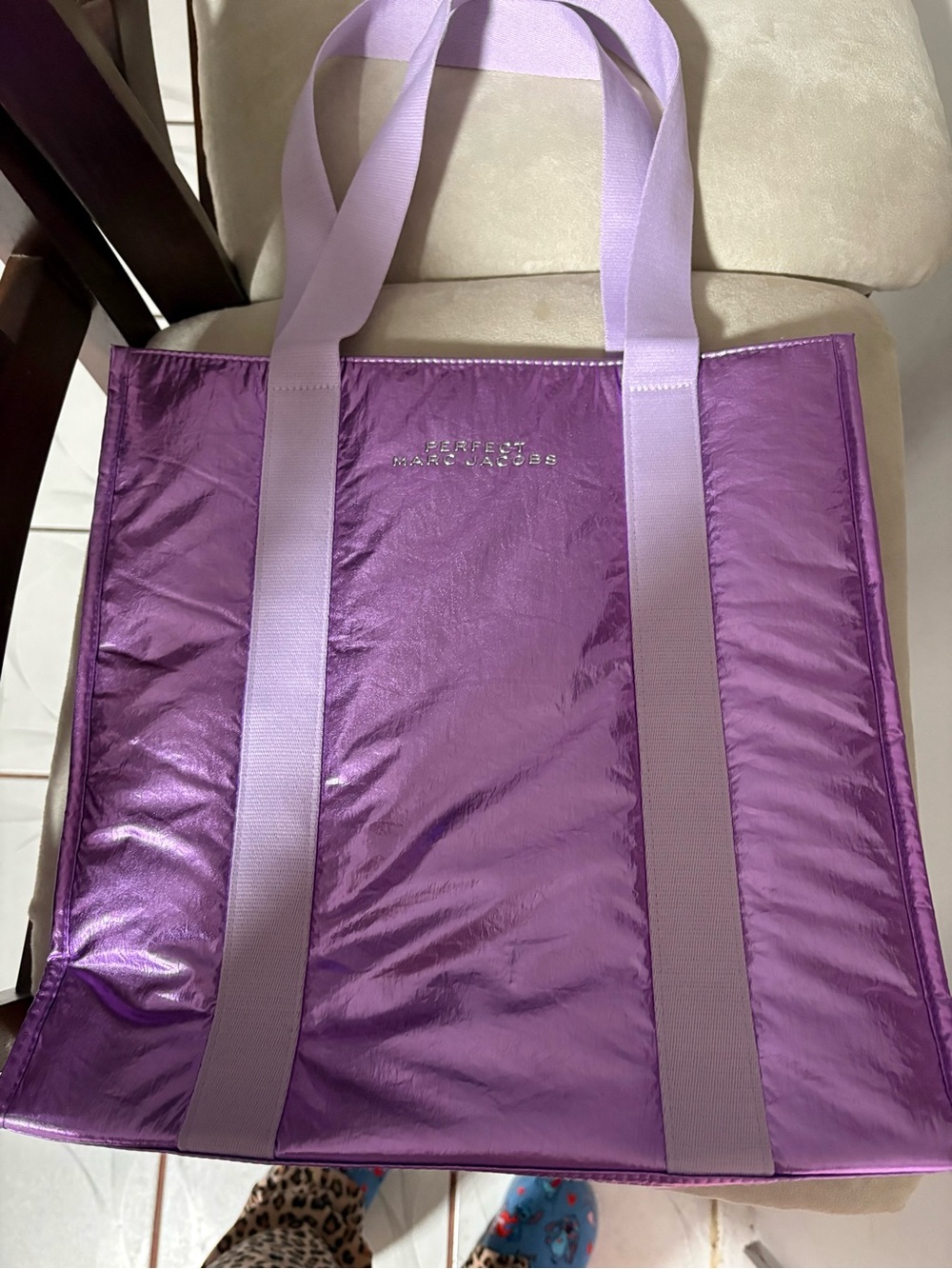 Marc Jacobs Purple Metallic Tote Bag